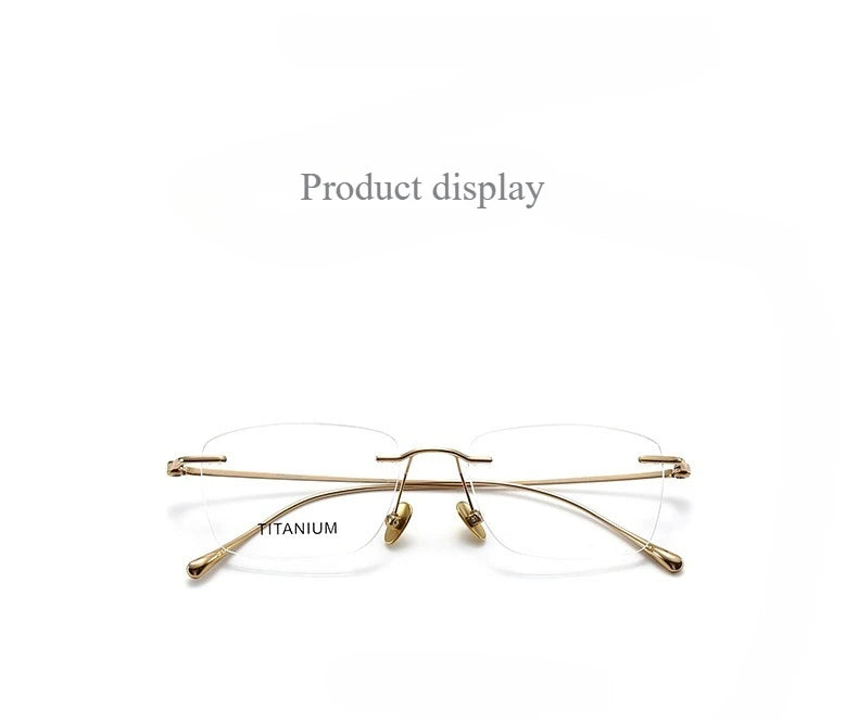 Fashionable and Simple Frameless Titanium Alloy Business Men's Glasses Personalized High-quality Women's Frames Suitable Myopia