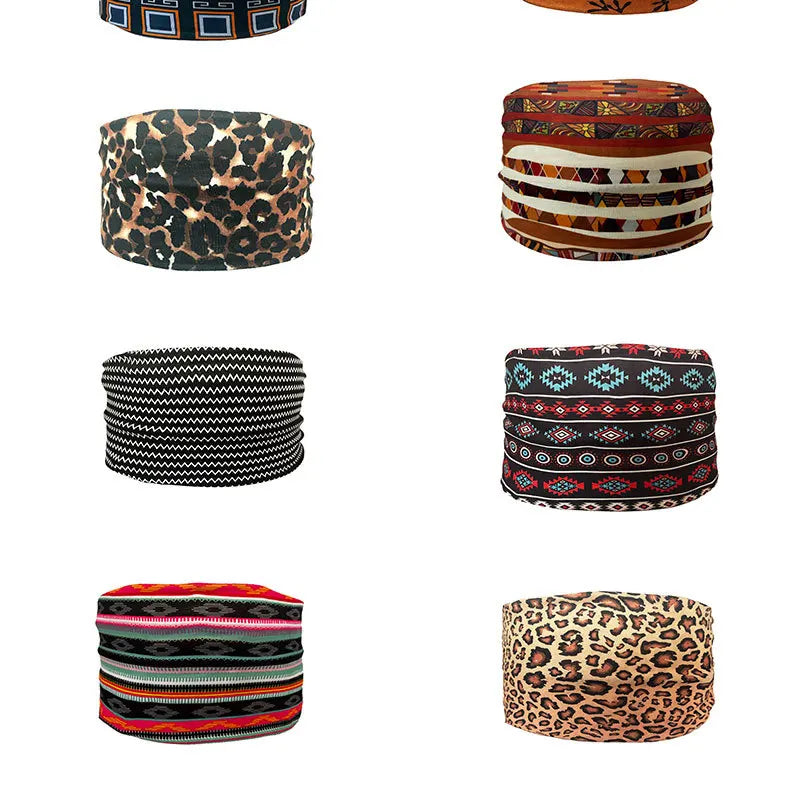 Boho Headbands For Women Fashion Wide Headscarf Bohemian Yoga Workout Head Bands Hair Accessories Band