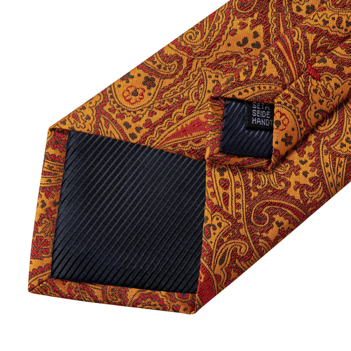 Cravate homme orange cachemire luxe soie polyester mariage bal 8 cm ensemble cravate pochette mouchoir boutons de manchette cadeau pour mari homme accessoire