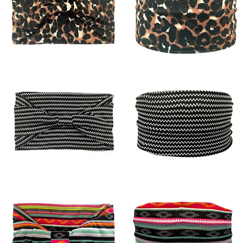Boho Headbands For Women Fashion Wide Headscarf Bohemian Yoga Workout Head Bands Hair Accessories Band