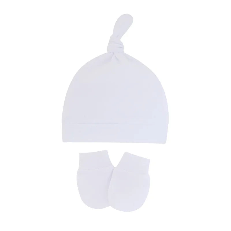 Bonnet pour nouveau-né avec gants, bonnet chaud en coton pour enfants, accessoires pour enfants, bonnet de nuit pour bébés de 0 à 6 mois, automne et hiver