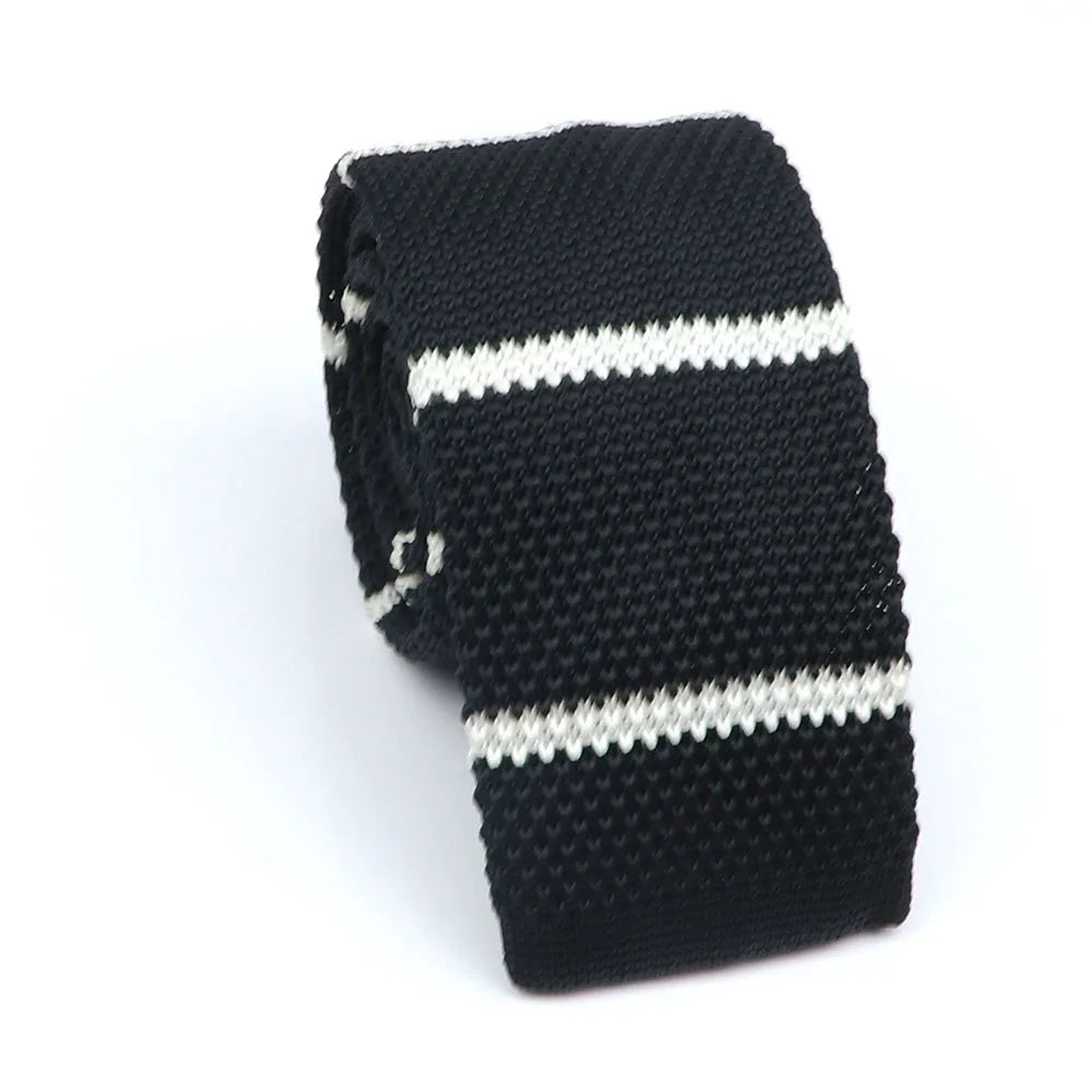 Cravate en tricot pour homme, tendance, fine, rayée, tissée, tricotée, colorée, chaude, design, idée cadeau