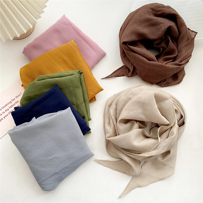 2022 Brand Scarf Women Cotton Hijabs Scarf Pashmina Ladies Shawls and wraps Beach Scarves Triangle Bandanas Foulard Women scarf