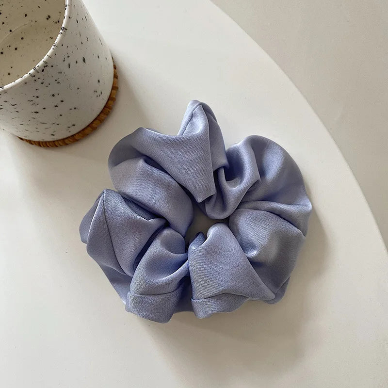 Elegant Silk Elastics Hair Band Solid Color Scrunchies for Women Girl Ponytail Holder Hair Rope Korean Hairband Hair Accessoires