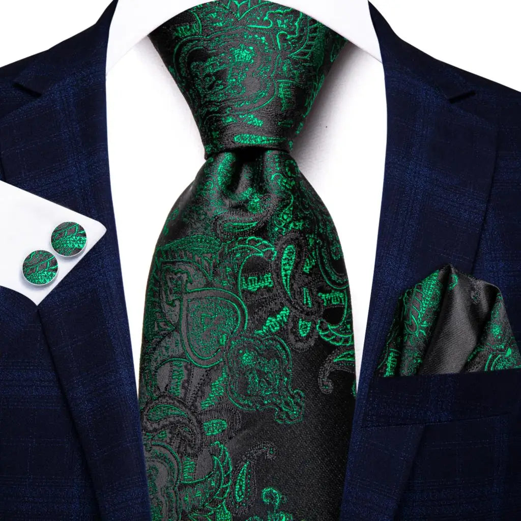 Hi-Tie – Cravate de mariage en soie violette unie à motif cachemire pour homme, ensemble de qualité avec boutons de manchette et mouchoir, cadeau tendance, livraison directe