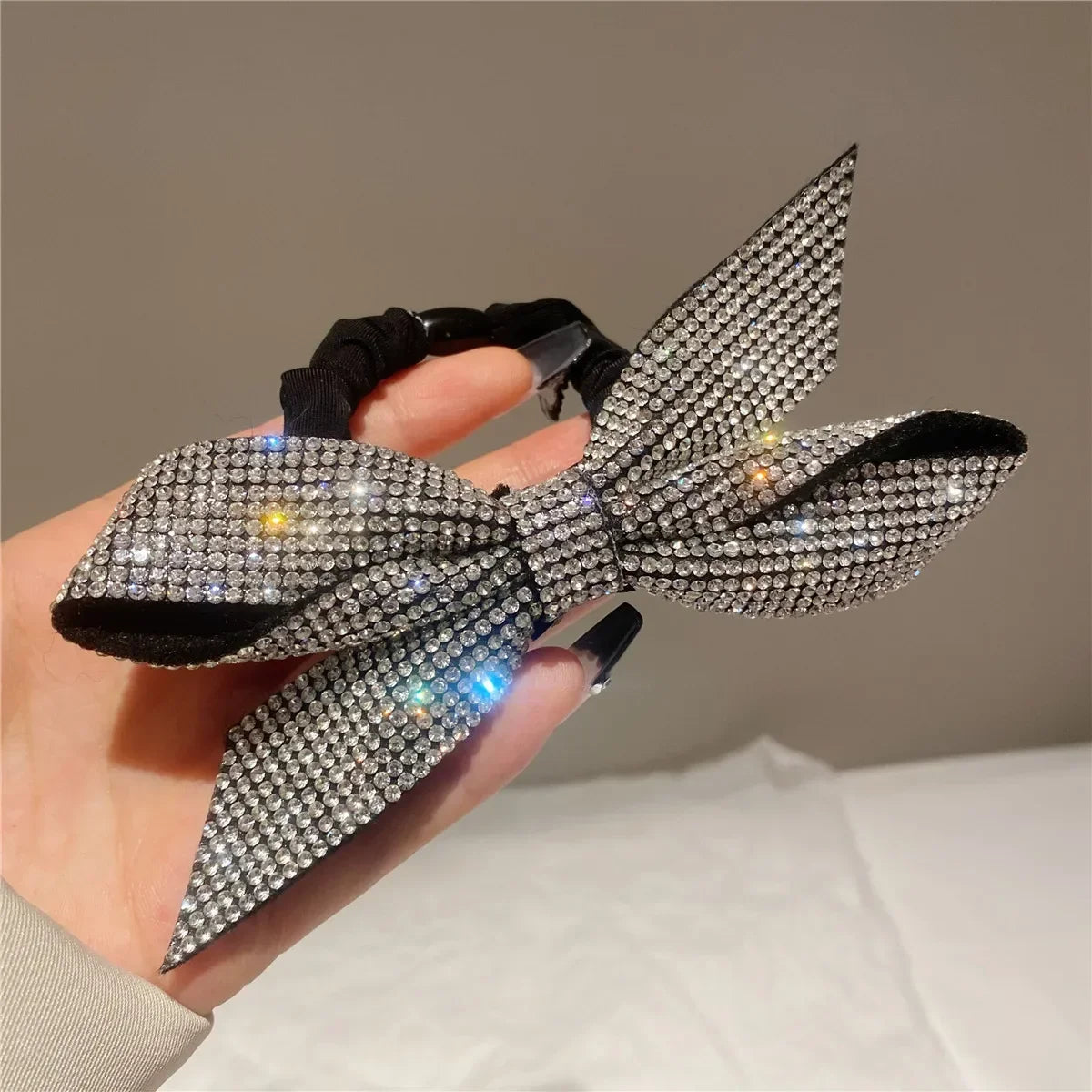 Élastiques à cheveux coréens en forme de nœud pour femmes et filles, en cristal brillant, pour queue de cheval, bandeaux en caoutchouc, accessoires pour cheveux i-Remiel