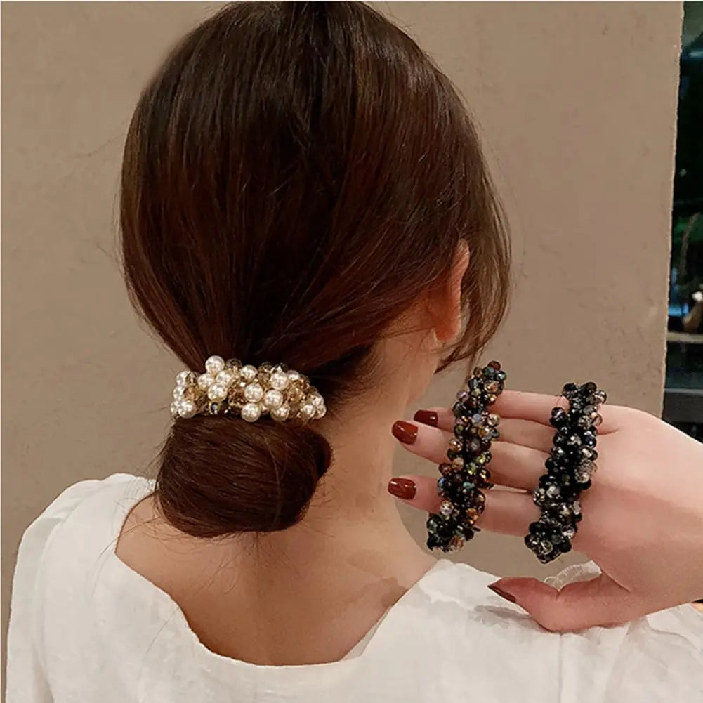 Élastiques à cheveux en perles de cristal, chouchous, élastiques à cheveux, porte-queue de cheval en perles, attaches de poignet, chouchous, accessoires pour cheveux