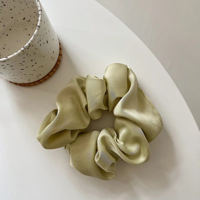 Elegant Silk Elastics Hair Band Solid Color Scrunchies for Women Girl Ponytail Holder Hair Rope Korean Hairband Hair Accessoires