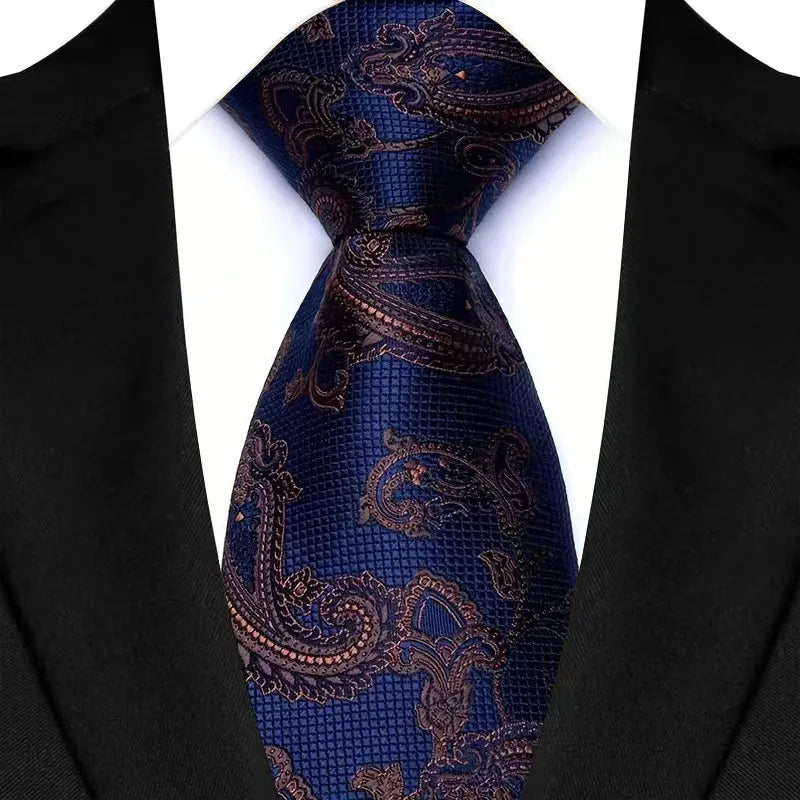 Cravate classique en cachemire pour homme, motif floral de luxe, motif à pois, 8 cm, jacquard, pour homme, pour affaires, mariage, fête, accessoire de tous les jours