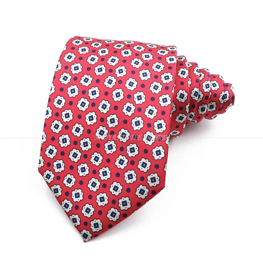 Cravate de luxe en soie imprimée fine de 7 cm pour homme, accessoire classique pour le bureau, les loisirs, les costumes et les fêtes de mariage