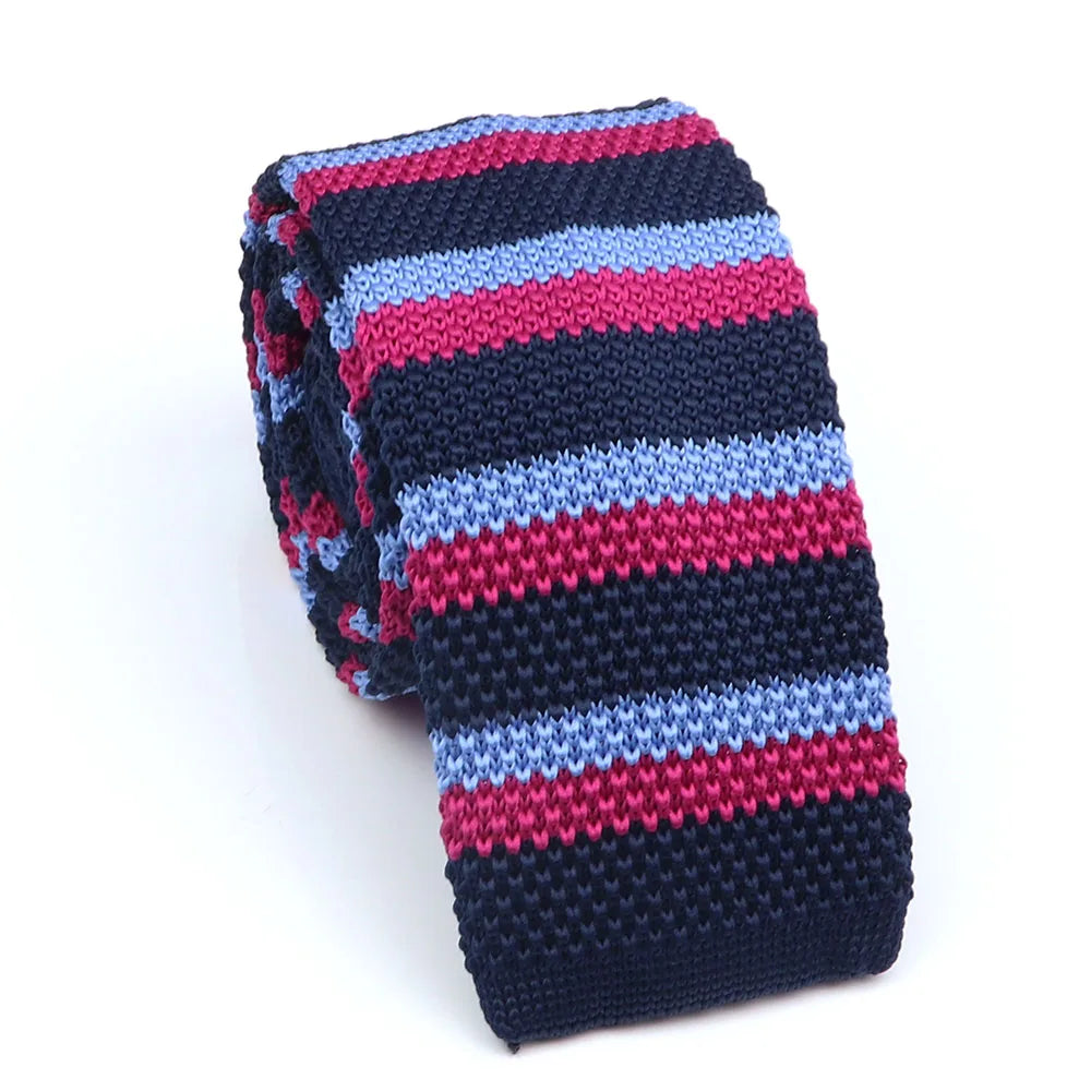 Cravate en tricot pour homme, tendance, fine, rayée, tissée, tricotée, colorée, chaude, design, idée cadeau