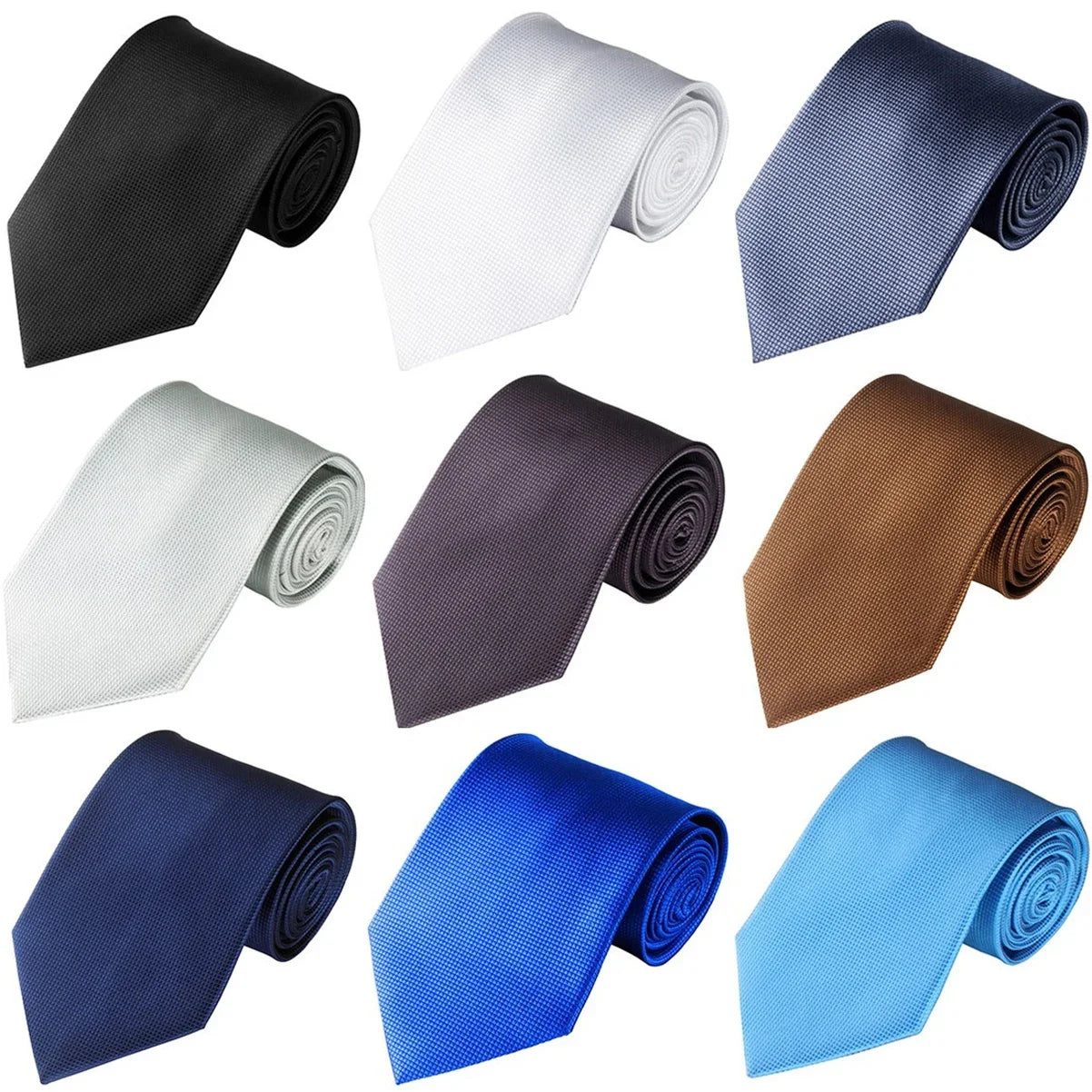 Cravate tendance pour homme, accessoire de mariage, cravate en soie unie, noir, bleu, rouge, blanc