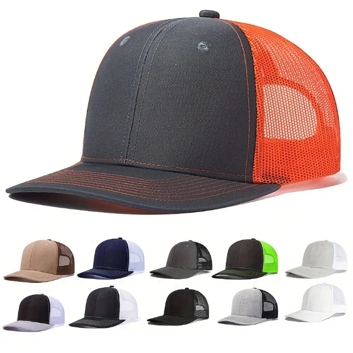 Summer MEN'S AND WOMEN'S Mesh Breathable Baseball Cap, Low Cut Unstructured Baseball Cap, Adjustable