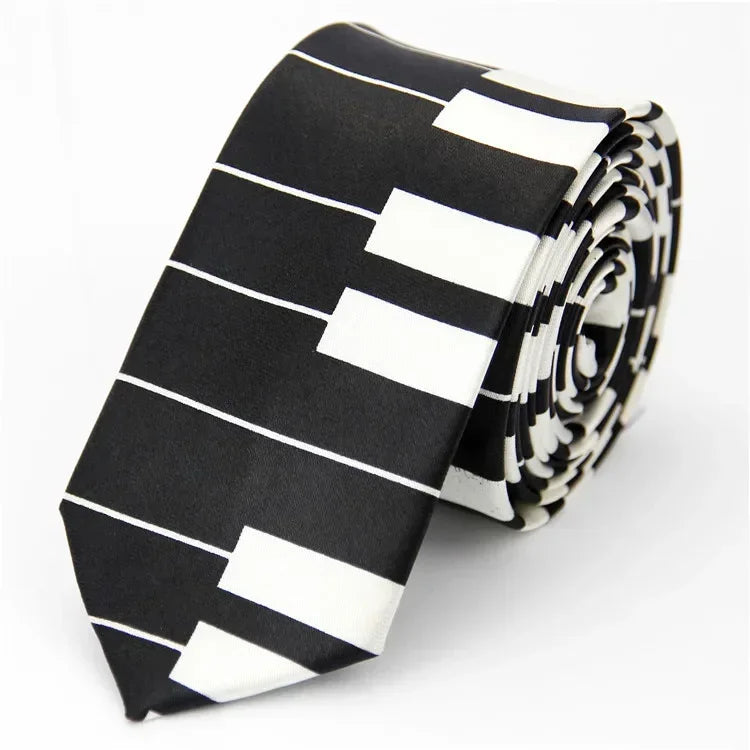 Narrow Ties for Men Women 5cm (2") Skinny Wedding Black Blue Red Pink White Purple Green Gray Piano Skull Slim Necktie