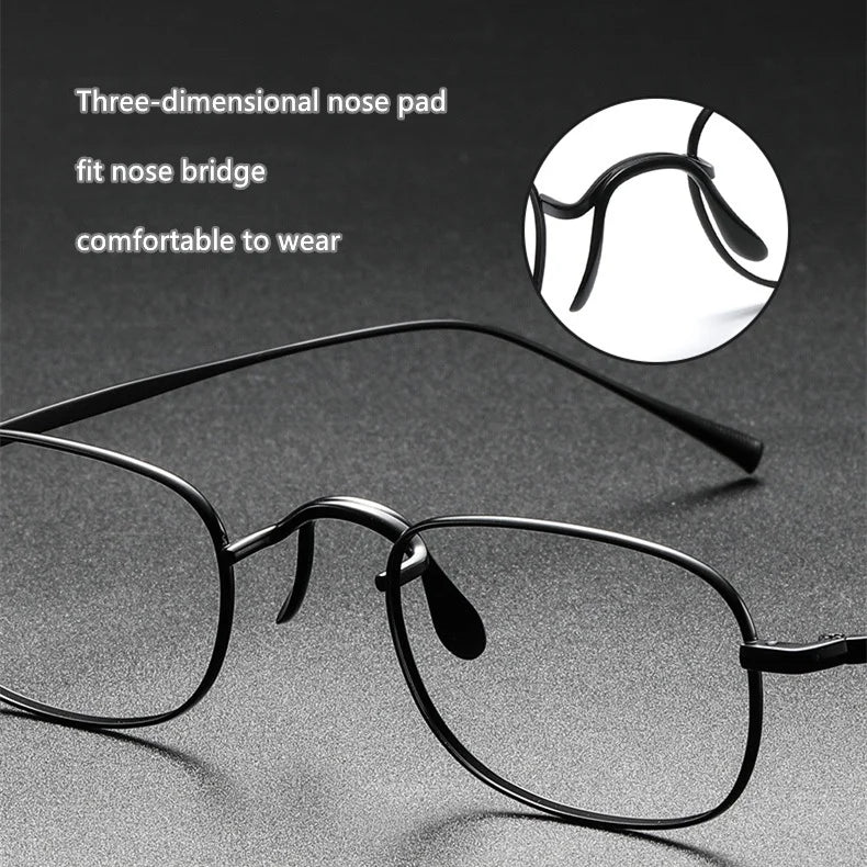 Vintage Small Square Oval 6.5g Ultra-Light Pure Titanium frame ,KJ45|Thin Frame of Golden Wire|For Men and Women