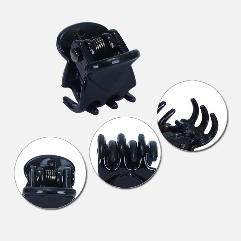 Lot de 10 pinces à cheveux pour femmes, 1,0 à 1,5 cm, petites pinces noires, marron, transparentes, en plastique, accessoires de coiffure pour enfants