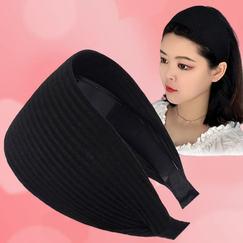 Black Wide-brimmed Headband Toothed Non-slip Hair Band White Hair Sports Makeup Headbands for Women Diademas Hairband