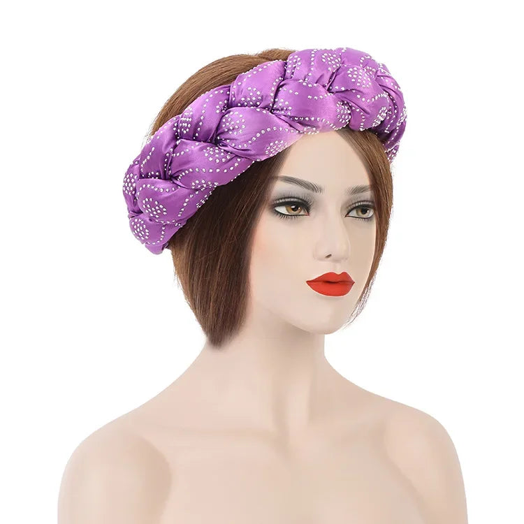 Fashion Candy Color Braids Twist Headbands for Women African Headwear Elastic Hair Bands Ladies Turban Female Bandage Headwrap