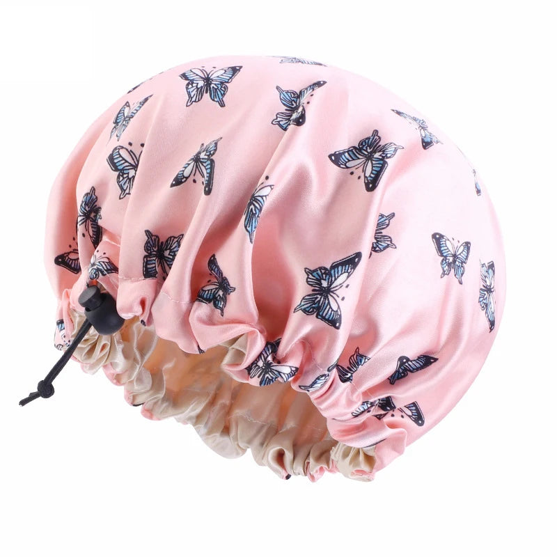 Bonnet de nuit pour enfants et filles, imprimé floral, bonnet de nuit en satin, turban, bonnet de nuit pour enfants, bonnet de soins capillaires, bonnet de nuit