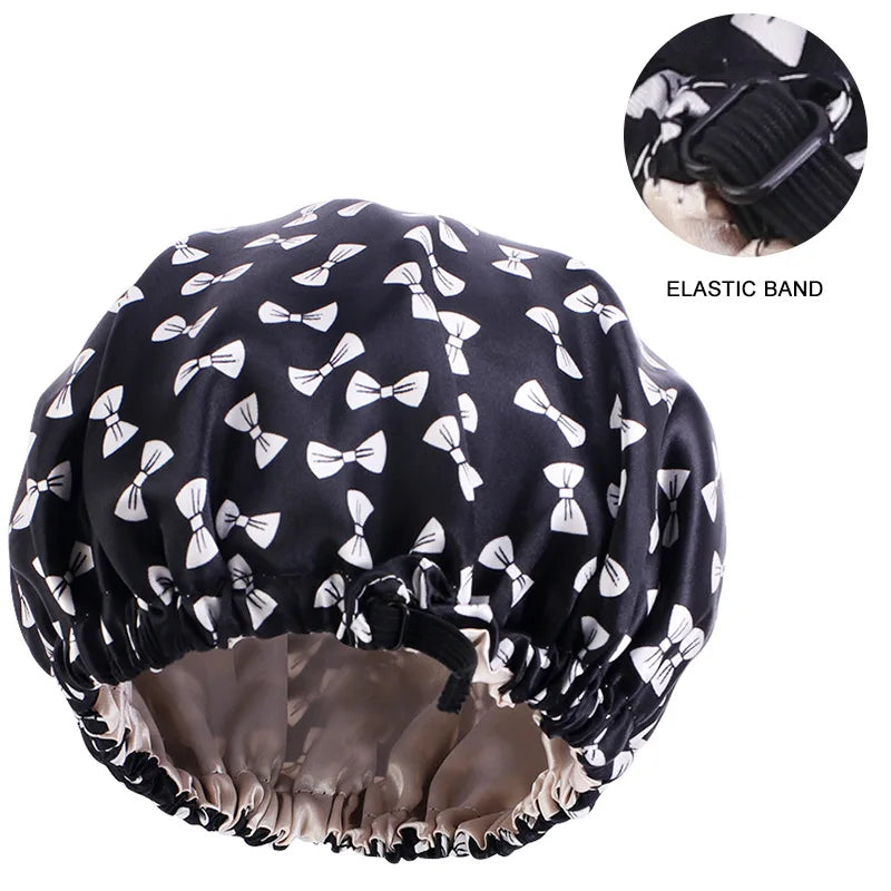 Bonnet de nuit ajustable en satin de soie pour bébé, bonnet de nuit en satin à imprimé floral pour enfants, bonnet de maquillage pour filles, bonnet de nuit pour enfants