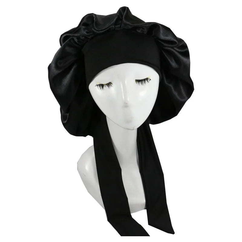 Bonnet de nuit en satin pour femme et homme, bonnet de nuit unisexe, bonnet de douche