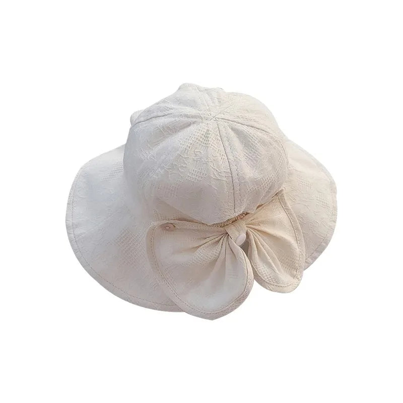 Chapeau de princesse pour bébé fille, grand nœud, casquette d'été pour bébé fille, chapeau de soleil à large bord pour voyage, accessoires pour enfants de 1 à 3 ans