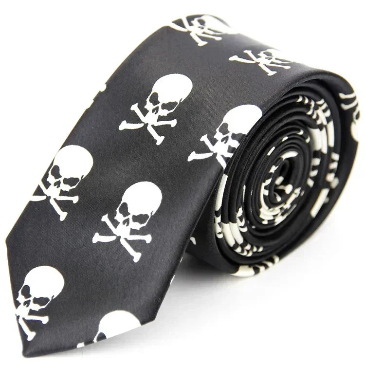 Narrow Ties for Men Women 5cm (2") Skinny Wedding Black Blue Red Pink White Purple Green Gray Piano Skull Slim Necktie