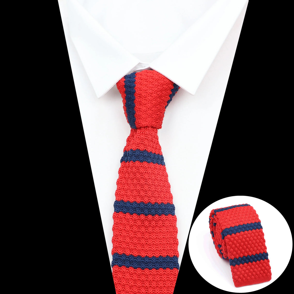 Cravate en tricot pour homme, tendance, fine, rayée, tissée, tricotée, colorée, chaude, design, idée cadeau