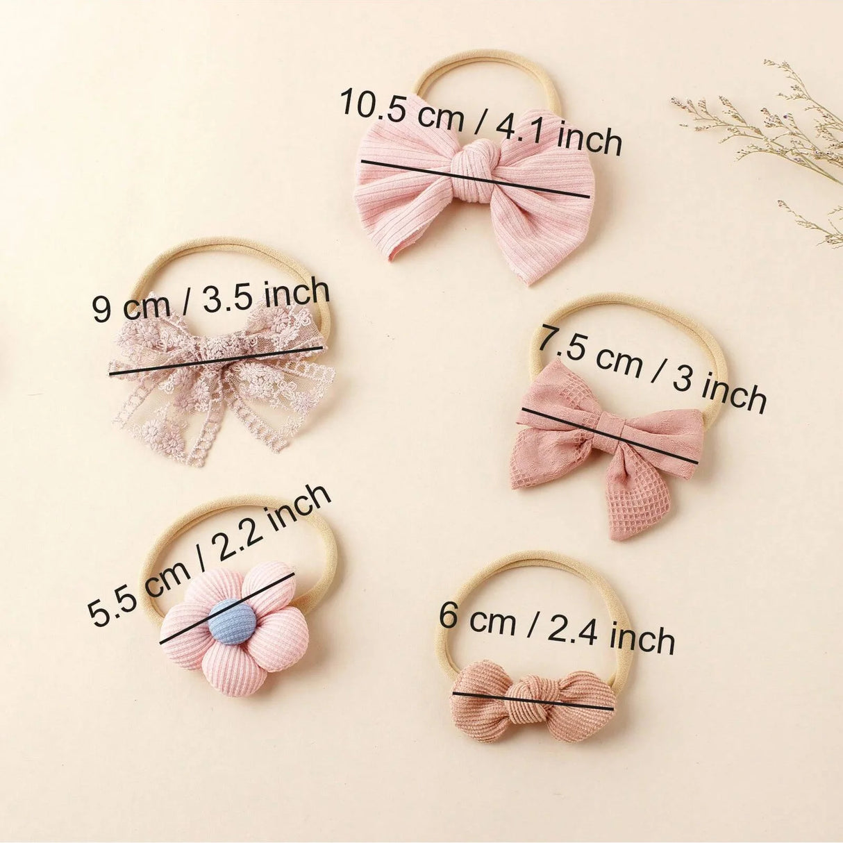 5 pcs different flower shaped baby headbands sweet and lovely floral hair accessory children's high elasticity headband