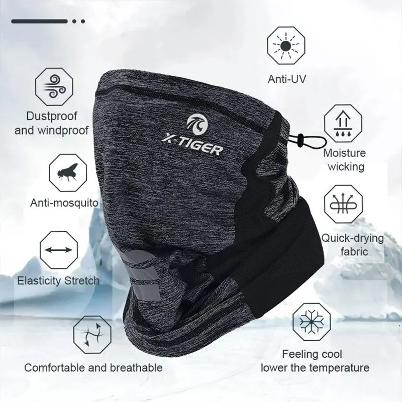 X-TIGER Masque de cyclisme absorbant la transpiration Respirant Pêche Entraînement Sport Foulard Cache-cou Bandana d'été