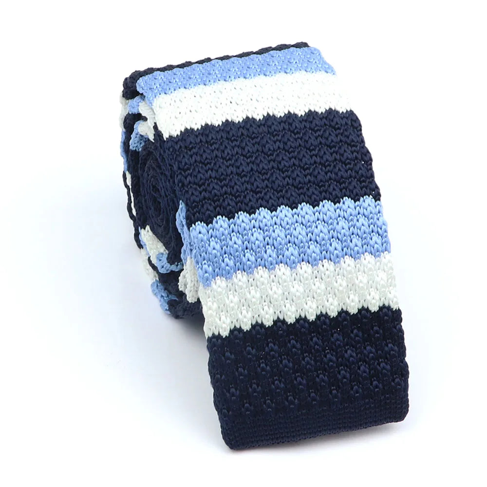 Cravate en tricot pour homme, tendance, fine, rayée, tissée, tricotée, colorée, chaude, design, idée cadeau