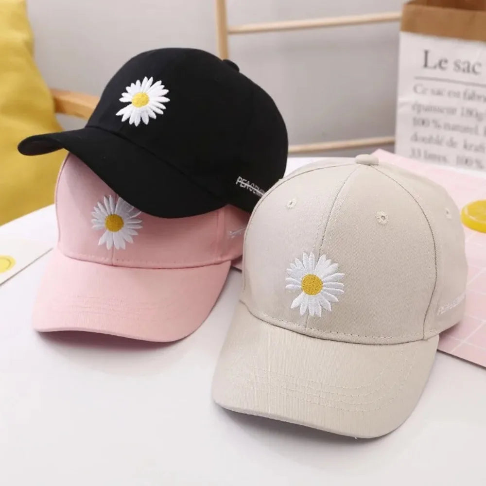 Baseball Cap for Women Men's Little Daisy Embroidery Hat Cotton Soft Top Caps Casual Outdoor Sun Shading Embroidered Hats Gorras