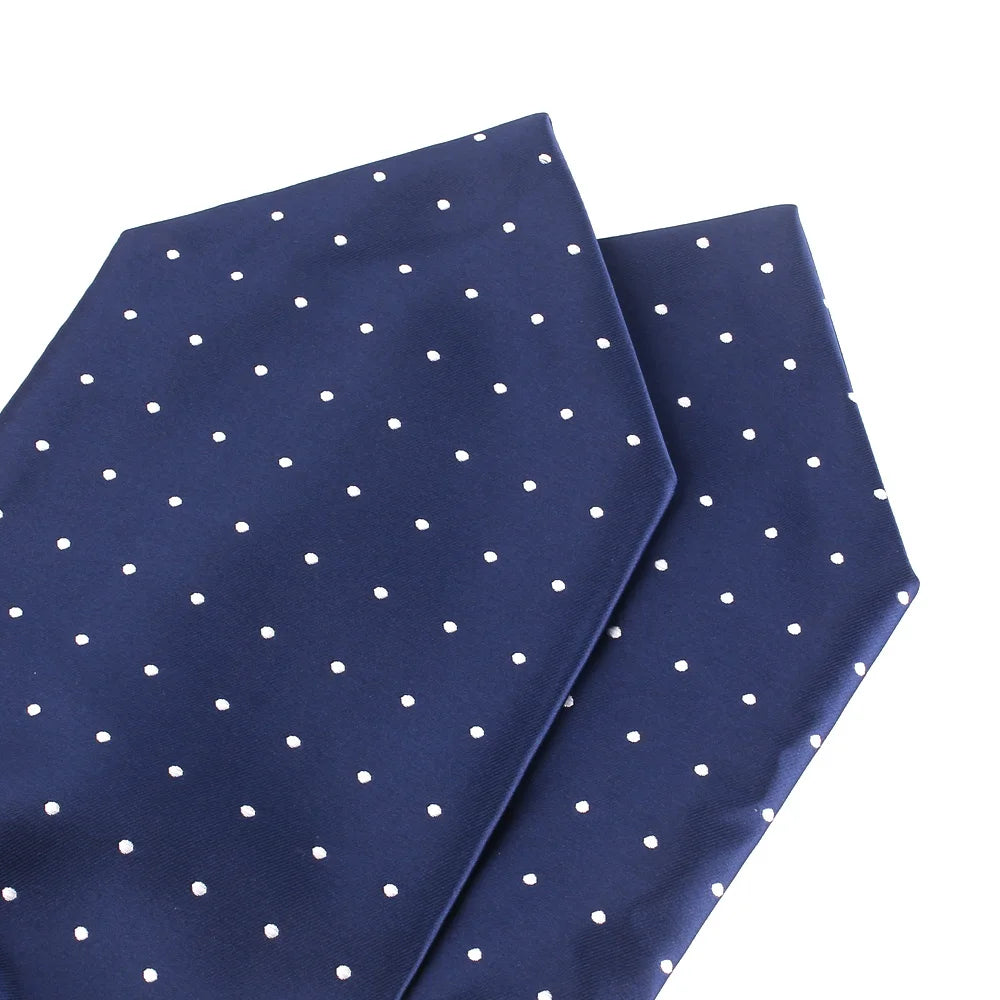 Ascot Tie Cravat Luxury Mens dots Neck Tie Self Tie for Men Wedding Necktie