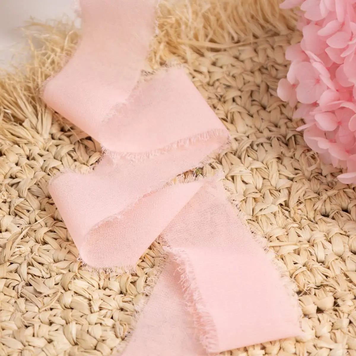 Rubans en mousseline de soie à bords apparents, 4 cm x 5 m, pour bouquet d'invitation de mariage, décoration de Noël, emballage cadeau