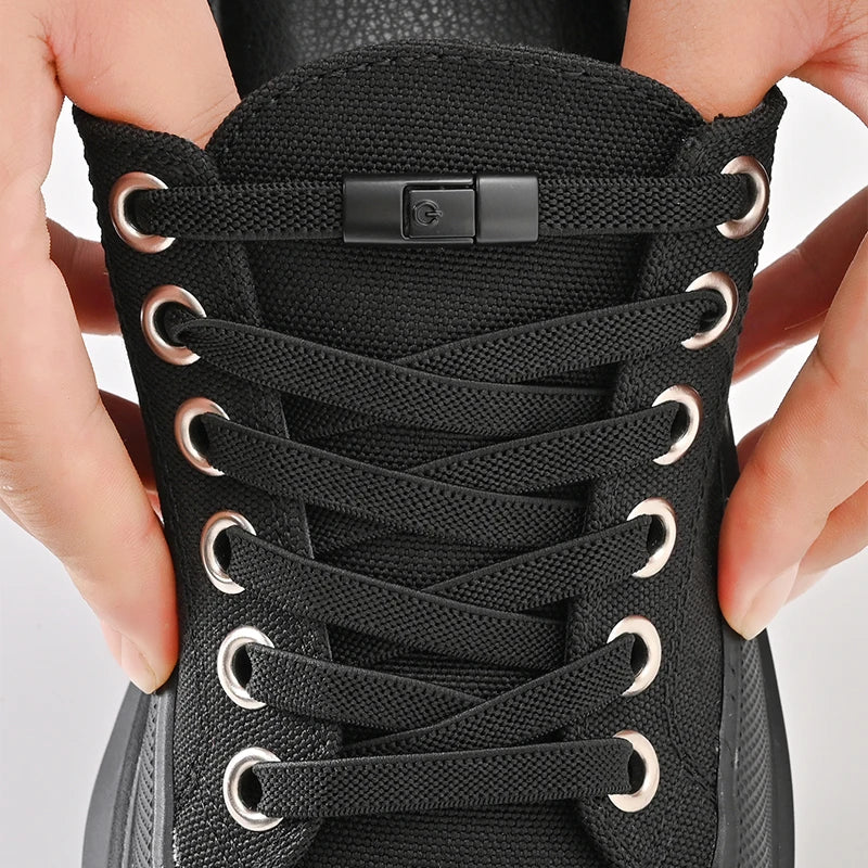 Lacets élastiques sans nœuds pour chaussures de sport, 8 mm, plats et larges, pour enfants et adultes