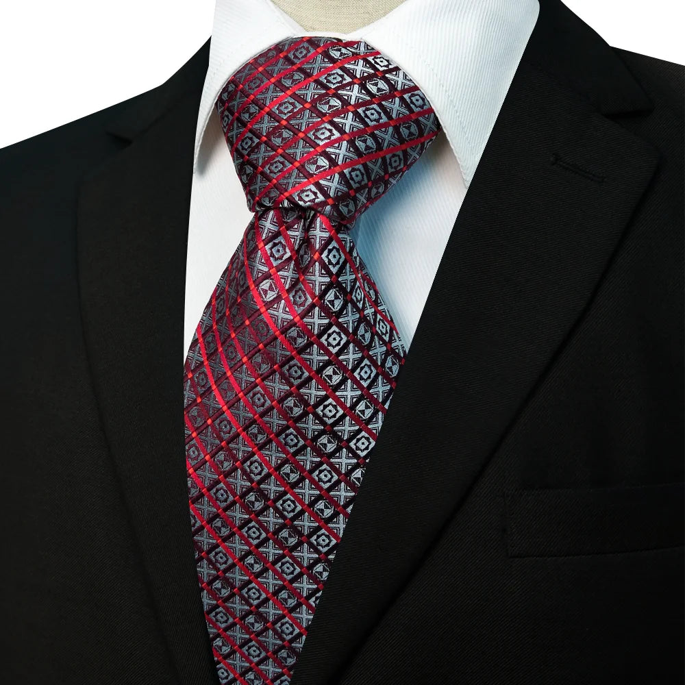EASTEPIC Cravates de 10 cm de large pour hommes en costumes d'affaires Cravate pour hommes Accessoire Jacquard Impression de qualité Pure Soie Fête de mariage