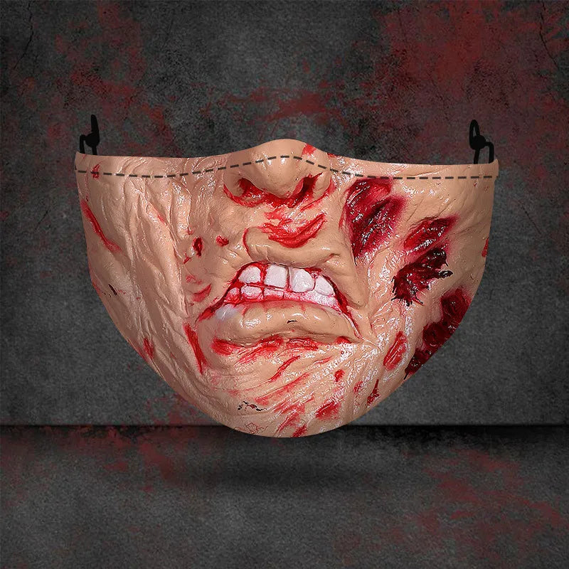 1 masque anti-poussière filtre adulte grande bouche masques faciaux 3D mascara Halloween masculin réutilisable lavable masque de clown mascara divertida