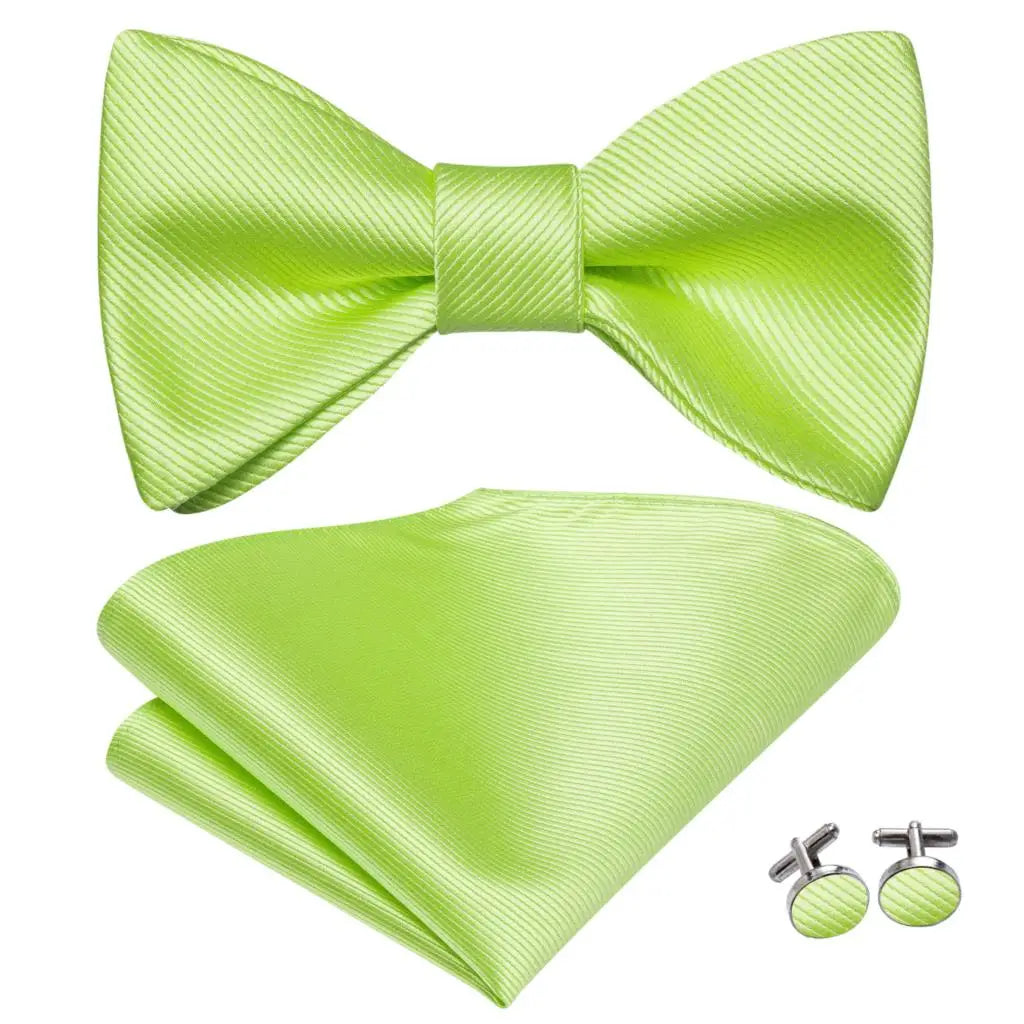 Hi-Tie Ensemble nœud papillon en soie pour homme, mouchoir et boutons de manchette, bleu, rouge, or, noir, blanc, jacquard, nœud papillon, mariage, affaires