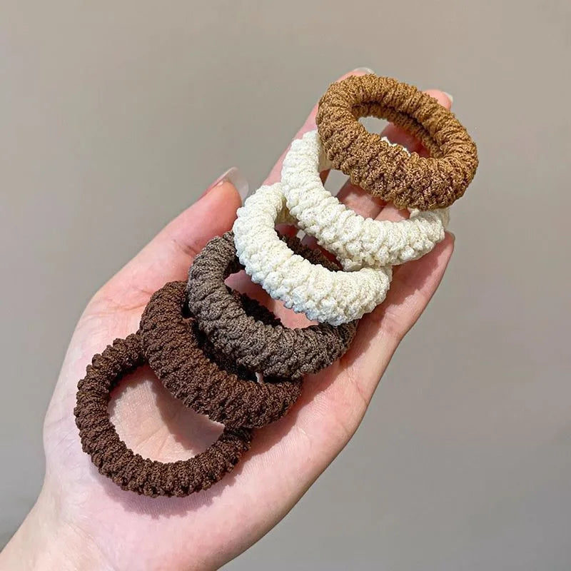 High Elastic Hair Rope Towel Pleated Scrunchie Thicken High Ponytail Holders Rubber Band Elastic Women Hair Ring Hair Accessory