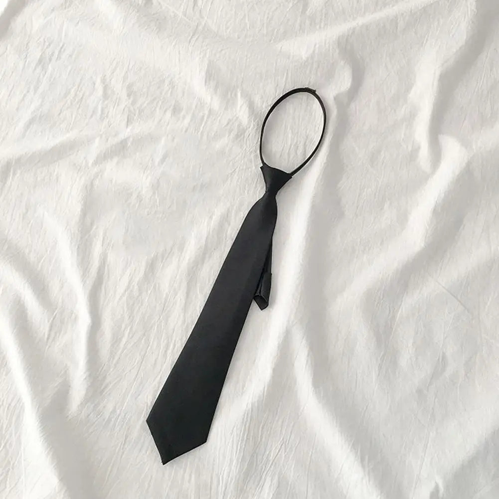 Cravate unisexe pour hommes et femmes, fermeture éclair, noire, à clip, pour hommes, cravates de sécurité, cravates pour vêtements, cravates mates pour porteurs funéraires
