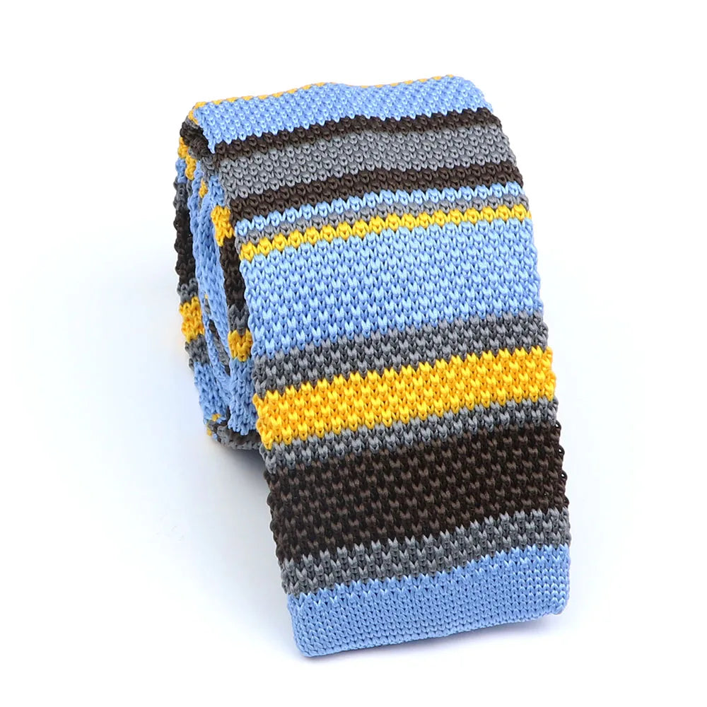 Cravate en tricot pour homme, tendance, fine, rayée, tissée, tricotée, colorée, chaude, design, idée cadeau