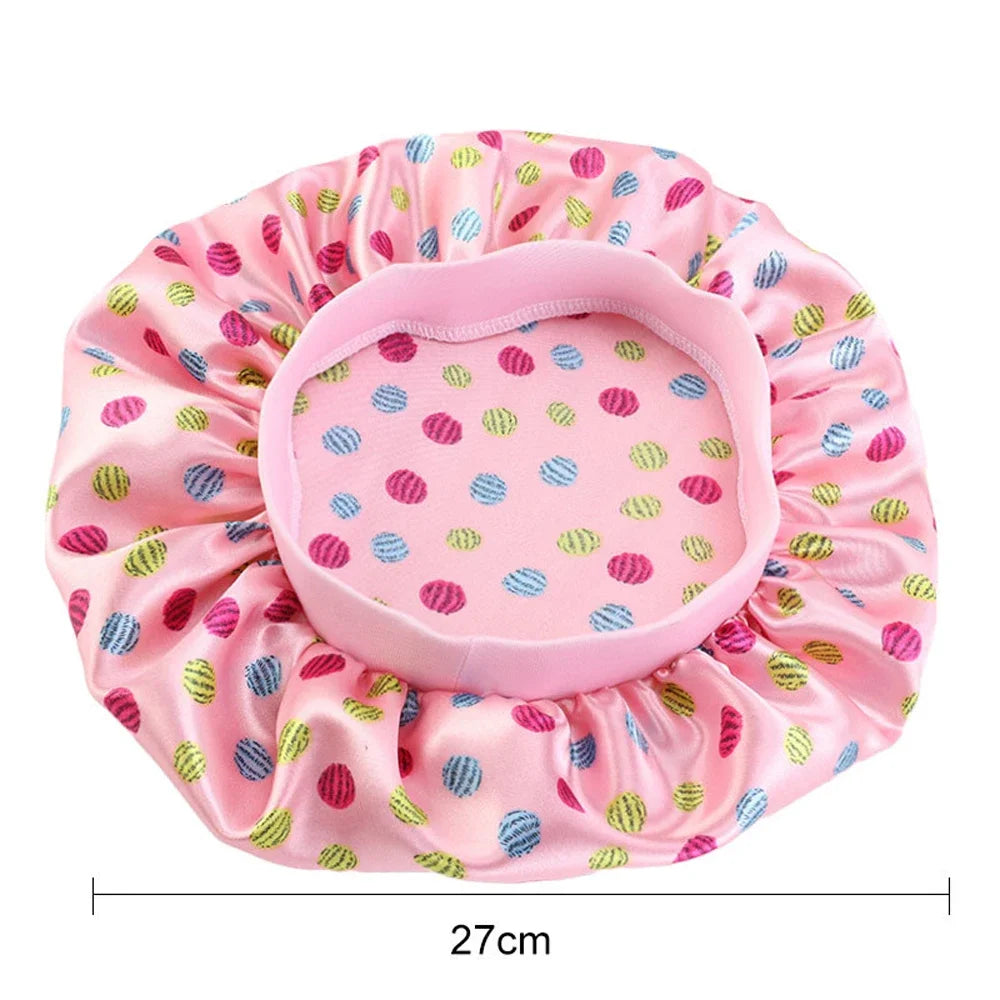 Bonnet de nuit pour enfants et filles, imprimé floral, bonnet de nuit en satin, turban, bonnet de nuit pour enfants, bonnet de soins capillaires, bonnet de nuit
