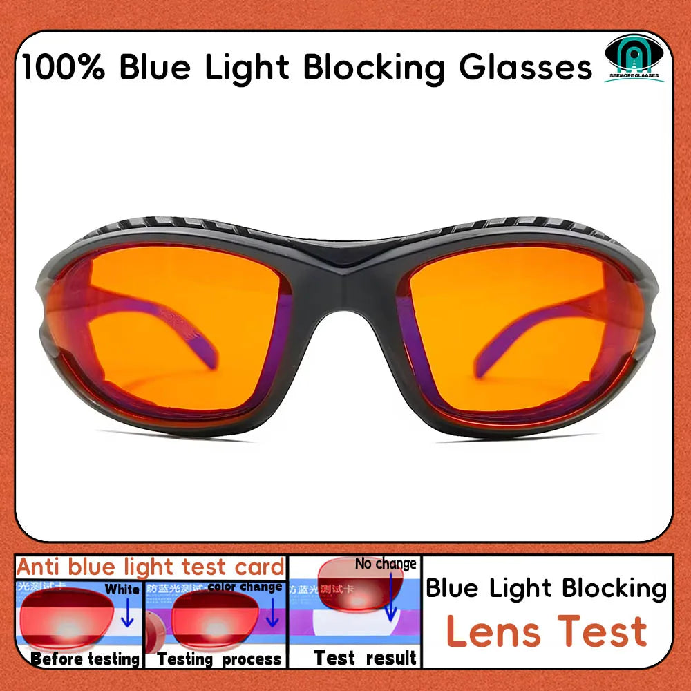 Red Lens,Orange Lens 100% Blue Light Blocking Goggles Glasses Gaming Glasses Anti fatigue fashion Phone Eyeglasses