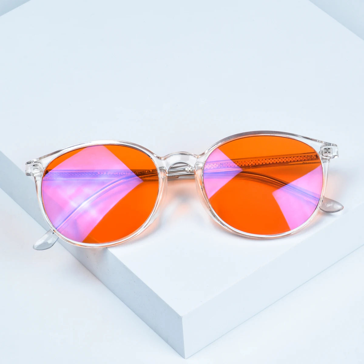 red glasses red blue light glasses for better sleep blue light blocking glasses orange lenses Tr90 women eyeglasses SH2022