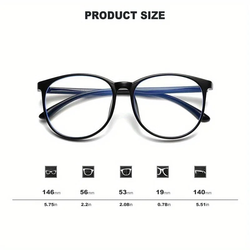 2/3PCS Blue Light Blocking Glasses - Fashion Oversized Frame Glasses Round Eyeglasses, Computer Gaming Glasses for Women/Men
