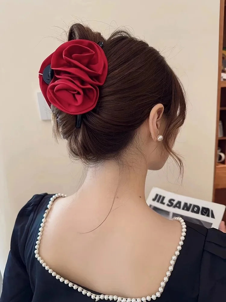 13cm Rose Shark Clip Large hair claw Elegant High-Grade Hair Accessories Pinzas Para El Cabello Заколка Для Волос