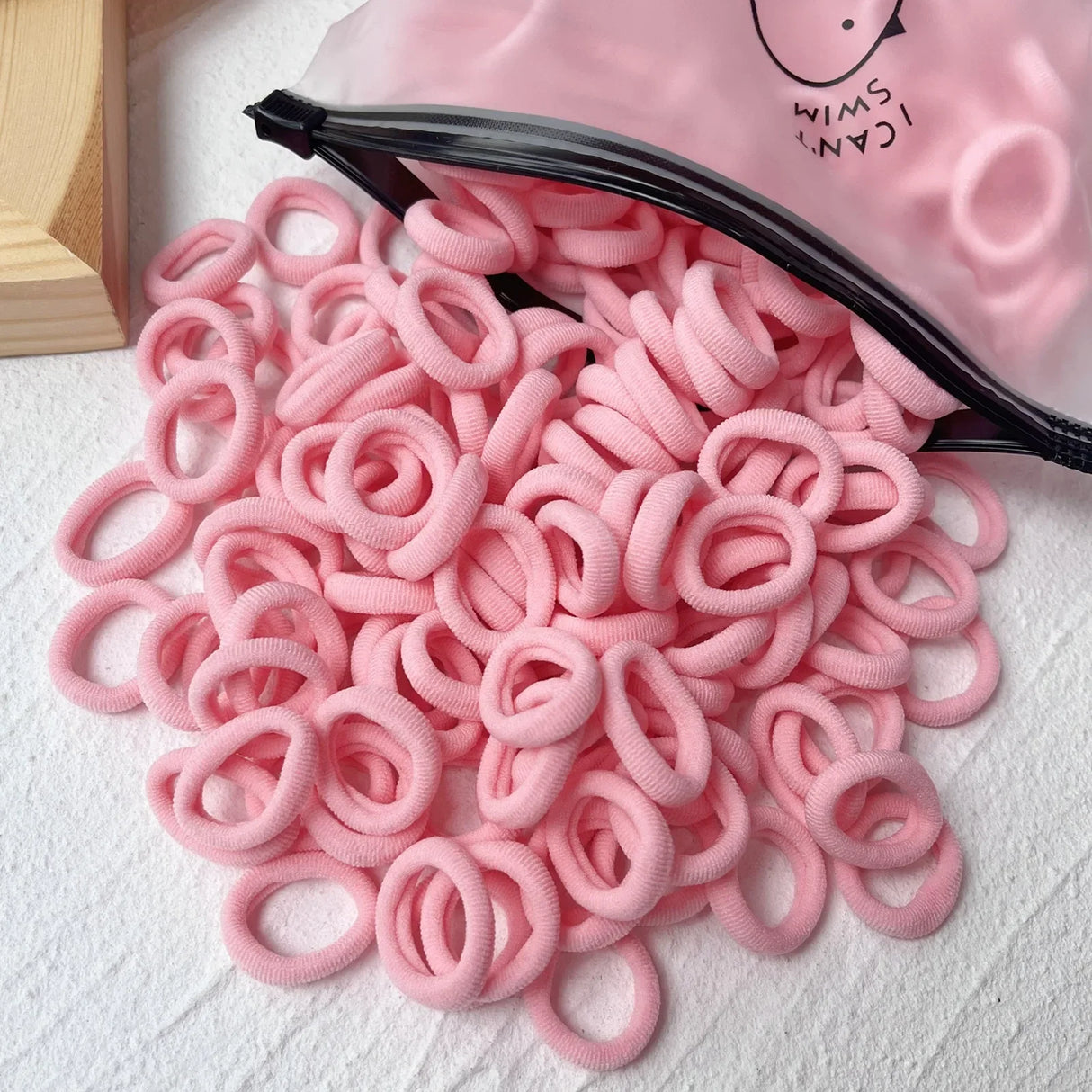 LOVEKIKI 50Pcs Elastic Hair Bands Girls Hair Accessories Mini Colorful Nylon Headband Kids Ponytail Holder Scrunchie Ornaments