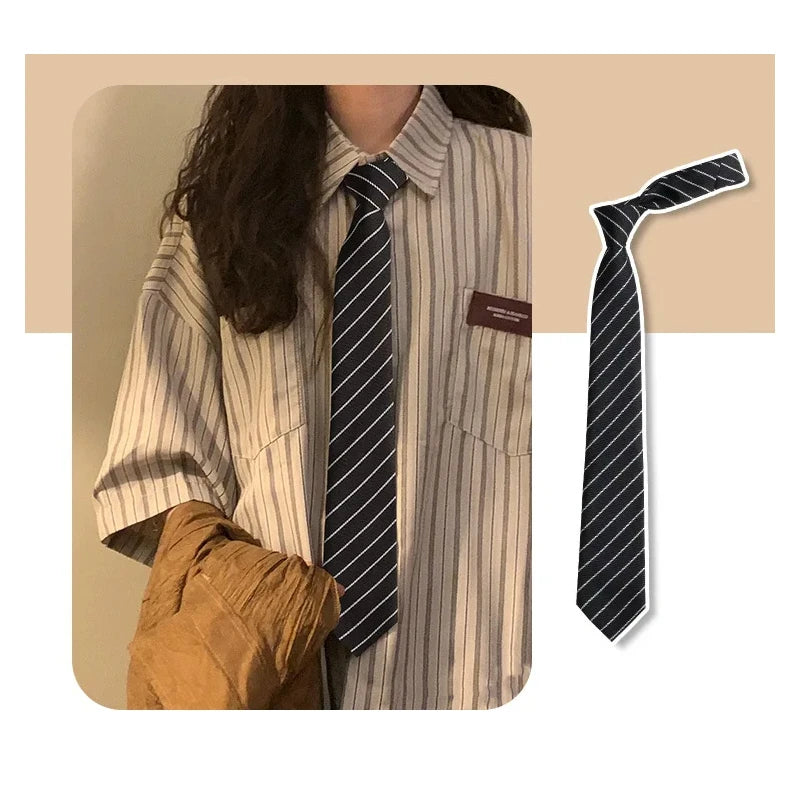 Korean style elegant Ties for men gifts Top clothes accessories Wedding Black Gray Striped JK Ladies Collar Slim Neck Bow tie