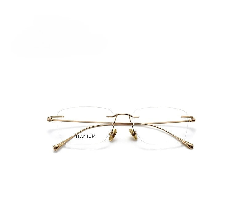 Fashionable and Simple Frameless Titanium Alloy Business Men's Glasses Personalized High-quality Women's Frames Suitable Myopia