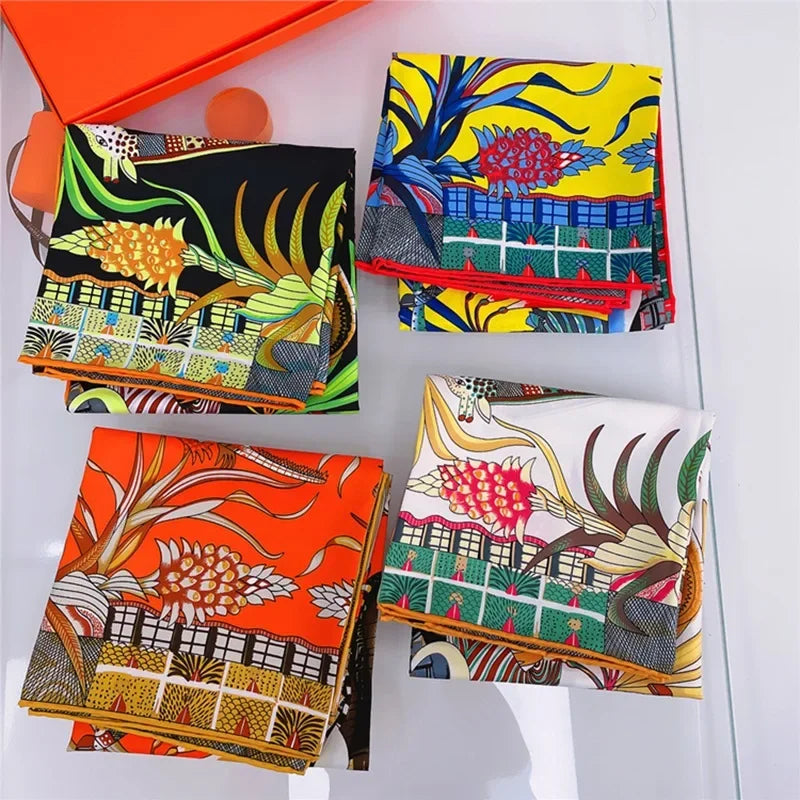 Brand Silk Scarves Colour Horse Silk Scarf Women Shawls Luxury Design Scarf Fashion Square Scarves Neckerchief